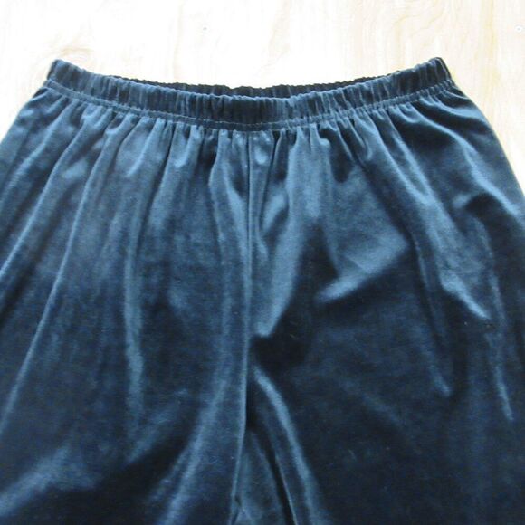 RUSS WOMAN Black Velour Pull On Pants Size 1X PETITE Elastic Waist Velvet Slacks - Picture 2 of 14